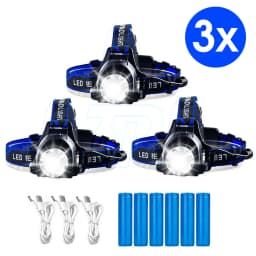 1/2/3x LED Headlamp Rechargeable Headlight Light Head Torch Lamp Flashlight
