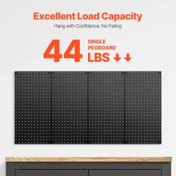 SucceBuy 24" x12" 4pcs Metal Pegboard Panels Steel Wall Tools Organizer Garage Storage Peg Panel for Workbench Office Craft Home