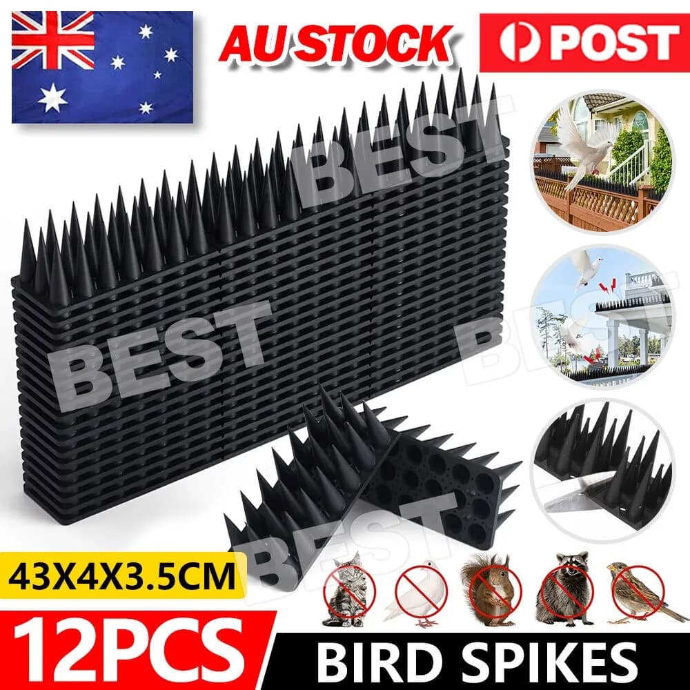 Lambu 12x Anti Bird Spikes Human Cat Mouse Pest Control Spiked Fence Deterrent