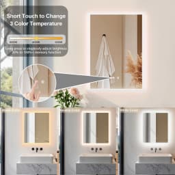 LUVODI 40/50/60/70/80cm Backlit Bathroom Mirror with Touch Sensor Anti Fog Illuminated Vanity Mirror for Modern Bath Decor