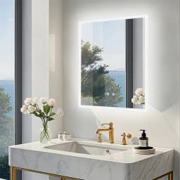 LUVODI 40/50/60/70/80cm Backlit Bathroom Mirror with Touch Sensor Anti Fog Illuminated Vanity Mirror for Modern Bath Decor