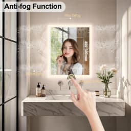 LUVODI 40/50/60/70/80cm Backlit Bathroom Mirror with Touch Sensor Anti Fog Illuminated Vanity Mirror for Modern Bath Decor