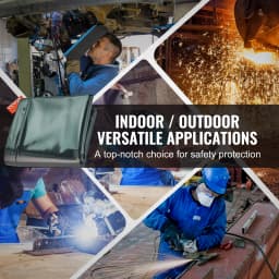 SucceBuy Welding Screen w/ Frame 6'x8' Welding Curtain Flame-Resistant Vinyl Welding Protection Screen for Workshop Industrial