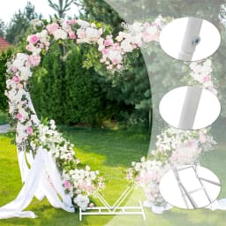 XXL Rose Bow Metal Garden Gate Bow Rank Grid Rank Bow Garden Palier White