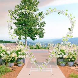 XXL Rose Bow Metal Garden Gate Bow Rank Grid Rank Bow Garden Palier White