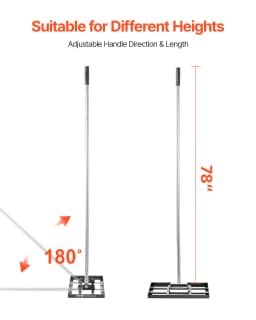 SucceBuy Lawn Leveling Rake with Handle Ground Plate Rust-Resistant Carbon Steel Soil Leveler Effort Saving Lawn Leveling