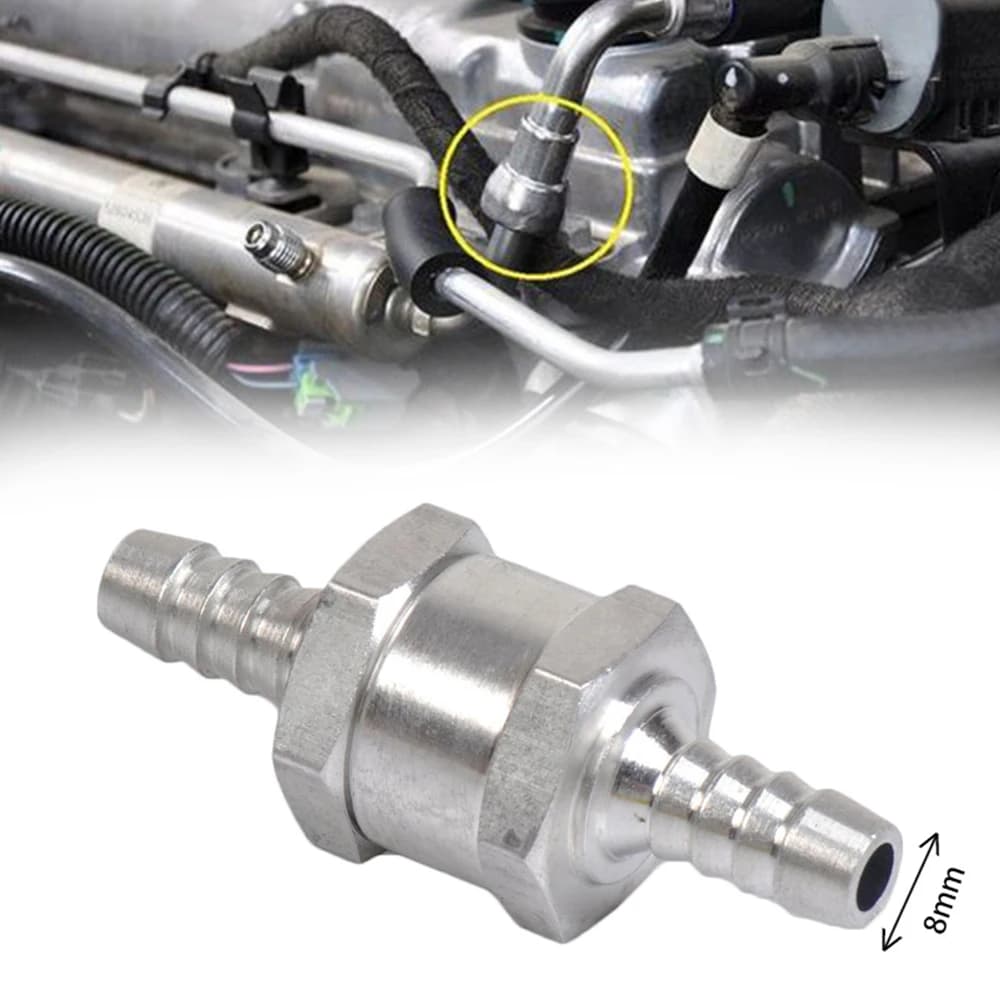 2PCS 12mm Aluminum One-way Non-return Check Valve Fuel Water Gas/Air Vacuum