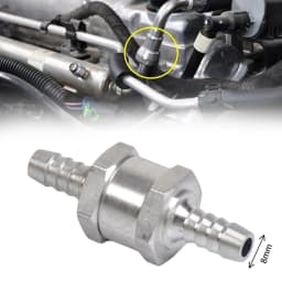 2PCS 12mm Aluminum One-way Non-return Check Valve Fuel Water Gas/Air Vacuum