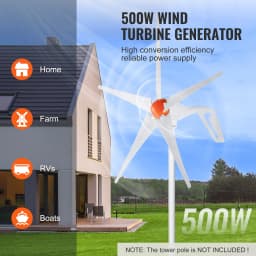 SucceBuy Wind Turbine Generator 12 V 500W/800W Wind Turbine Wind Power Generator with MPPT Controller Suitable for Farm Home RVs