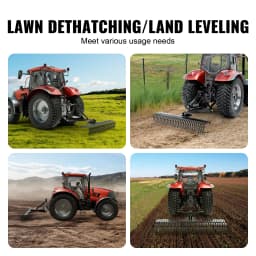 SucceBuy Tow Behind Dethatcher 72-inch Tow Dethatcher with 36Steel Tines 3-Point Lawn Dethatcher with Attachments for Tractor