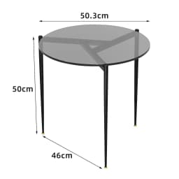 Coffee Table Round Side Table Sofa Table Coffee Table Metal Luxury Glass Table 50cm