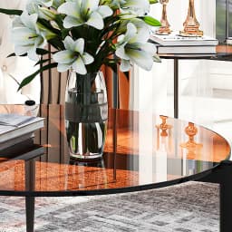 Coffee Table Round Side Table Sofa Table Coffee Table Metal Luxury Glass Table 50cm