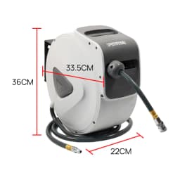 PORIYA 10m/20m Air Hose Reel with Quick Fitting Wall Mounted Auto Rewind Any Position Stop