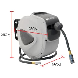 PORIYA 10m/20m Air Hose Reel with Quick Fitting Wall Mounted Auto Rewind Any Position Stop