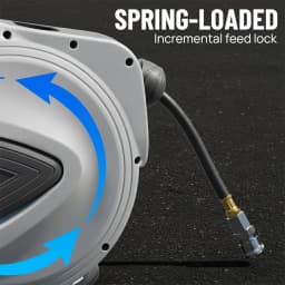 PORIYA 10m/20m Air Hose Reel with Quick Fitting Wall Mounted Auto Rewind Any Position Stop