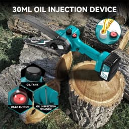 SEESII 6'' Cordless Mini Chainsaw with 2pcs 4.0Ah Batteries Electric Saw Rechargeable Woodworking Garden Pruning Saw Power Tools