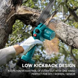 SEESII 6'' Cordless Mini Chainsaw with 2pcs 4.0Ah Batteries Electric Saw Rechargeable Woodworking Garden Pruning Saw Power Tools