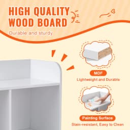 SucceBuy Kid Storage Cubby Toy Storage Organizer with Bookshelf Children Book Toy Shelf for Kids Room Playroom Kindergarten