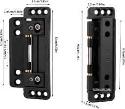 Door Hinges, Pack of 2, Adjustable Concealed Door Hinges, Object Door Hinges, Ultra Thin Hidden Hinges, Heavy Duty, Zinc Alloy