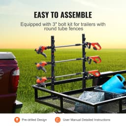 SucceBuy  3 Position Weed Trimmer Rack Vertical/Wall Mounted Weeding Bracket with Hook Can Be Locked for Open Landscape Trailers