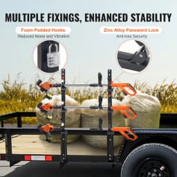 SucceBuy  3 Position Weed Trimmer Rack Vertical/Wall Mounted Weeding Bracket with Hook Can Be Locked for Open Landscape Trailers