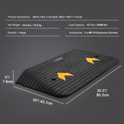 SucceBuy Multi Size Driveway Curb Ramps Portable Non-Slip Lightweight Rubber Threshold Car Ramp for Wheelchair Scooter