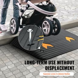 SucceBuy Multi Size Driveway Curb Ramps Portable Non-Slip Lightweight Rubber Threshold Car Ramp for Wheelchair Scooter
