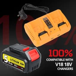 1/2/4Pcs 5.0Ah Li-on DCB200 Replace for DeWalt 20V Battery Pin DCB203 DCB204 DCB205 DCB206 Compatible with Cordless Power Tools