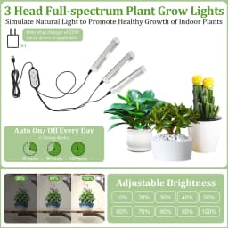 7 Tiered Plant Stand Branch Shape Metal Flower Display Rack Holder with LED Grow Lights