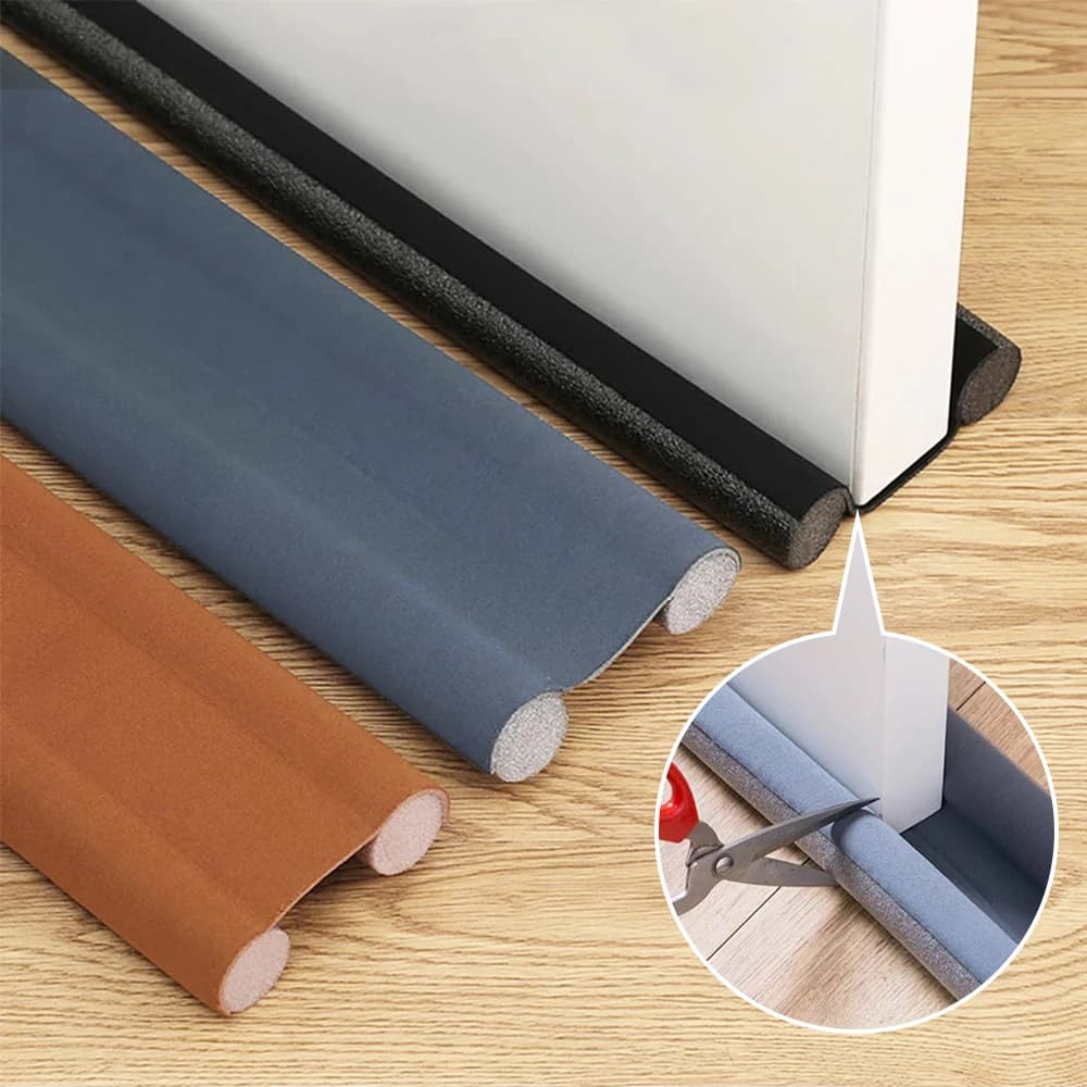 2PCS Double Sided Door Snake Air Draft Wind Dust Stopper Seal Sealing Strip Guard NEW