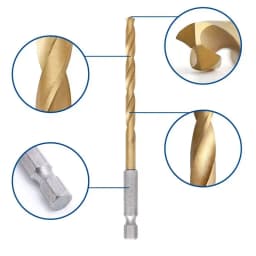 13/16Pcs HSS High Speed Steel Titanium Coated Drill Bit Set 1/4 Hex Shank 1.5mm-6.5mm Hexagonal Handle Twist Drill