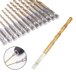 13/16Pcs HSS High Speed Steel Titanium Coated Drill Bit Set 1/4 Hex Shank 1.5mm-6.5mm Hexagonal Handle Twist Drill