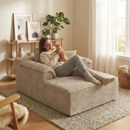 High Resilience Reclining Sofa Chair, Indoor Frameless Sofa Bed, Deep Seating Sleeper, Reading & Movie Lounge Chair, Cloud Soft