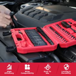 SEDY 64-Piece 1/4" Drive Impact Socket Wrench Driver-Bits Set Cr-V Metric&SAE Deep and Shallow Socket Set S2 Power Bits