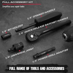 SEDY 64-Piece 1/4" Drive Impact Socket Wrench Driver-Bits Set Cr-V Metric&SAE Deep and Shallow Socket Set S2 Power Bits