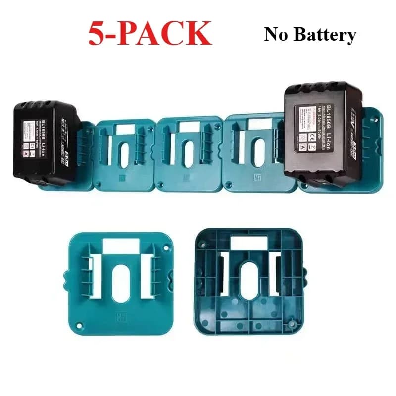 5PCS Battery Holder for Makita 18V Li-ion Battery Tools Machine Holder Storage Rack Wall Mount for BL1860 BL1850(No Battery)