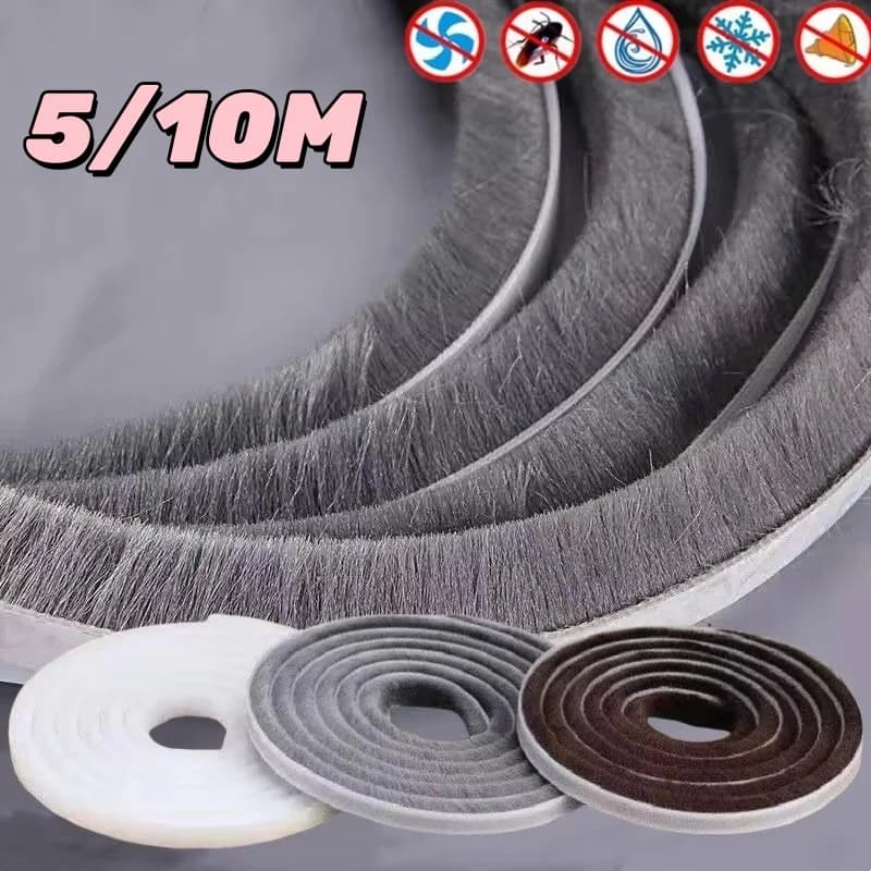 5/10M New Home Windproof Tape Sealing Strip Pile Weatherstrip Home Door Window Sound Insulation Dust Strip Weather Stripping