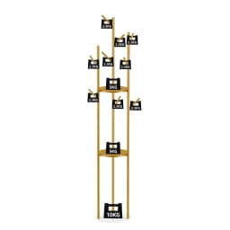 Freestanding Metal Coat Rack Stand Marble Base Clothes Hanger Hall Tree with Storage Shelves and Hooks