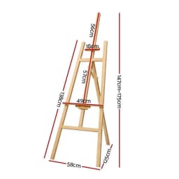 Adjustable Pine Wood Artist Easel 175cm Floor Standing Painting Display Stand