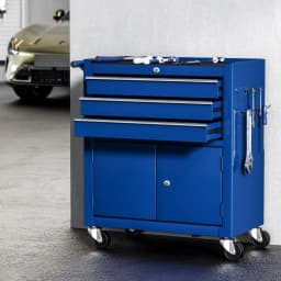 3 Drawer Metal Tool Box Cabinet Garage Storage Organizer Heavy Duty Portable Toolbox for Workshop and Home Use