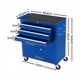 3 Drawer Metal Tool Box Cabinet Garage Storage Organizer Heavy Duty Portable Toolbox for Workshop and Home Use