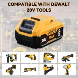 VANON DCB205 8.0Ah 1/2/4Pack 20V Lithium Battery Replace for DeWalt DCB200 DCB180 DCB183 DCB184 DCB202 Cordless Tool Battery pin