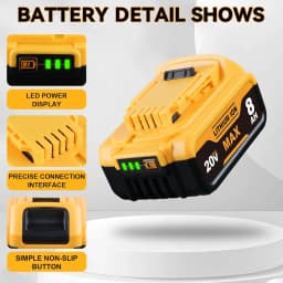 VANON DCB205 8.0Ah 1/2/4Pack 20V Lithium Battery Replace for DeWalt DCB200 DCB180 DCB183 DCB184 DCB202 Cordless Tool Battery pin
