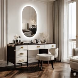LUVODI 100x60cm Frameless Smart LED Bathroom Mirror 48x24 Inch Touch Screen Backlit Anti-Fog Illuminated Wash Basin Display
