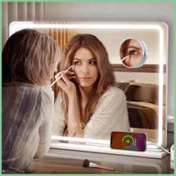 Teousev 80CM Large LED Hollywood Vanity Mirror, 3 Color Dimmable Touch Control, CRI≥90 Light Strip Makeup Mirror