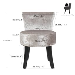 Luxury Velvet Makeup Dressing Stool, Padded Sponge Foam Accent Chair with Wood Legs for Bedroom