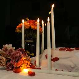 6Pcs Flameless Taper Candles Warm White Lights LED Battery Operated Candlestick With Remote for Birthday Wedding Window Decor
