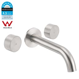 **Sydney Stock** KYLINS Bathroom 3 Holes Wall Basin Tap Set Spout Sink Vanity Bathtub Filler Brushed Nickel Round WaterMark Wels