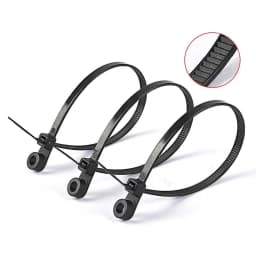 200PCS Nylon Cable Zip Ties with Screw Hole Mount Self locking Strap 5x200mm