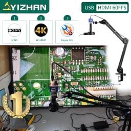 YIZHAN Full 4K Microscopio Digital Electronic Welding Microscope 48MP HDMI USB Camera 60FPS 1/2.8" Sensor 150x Telephoto Lens